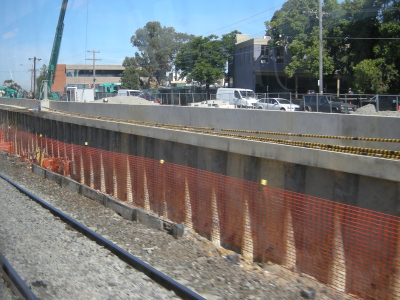 136307: Nunawading Grade separation works viewed from Up Train