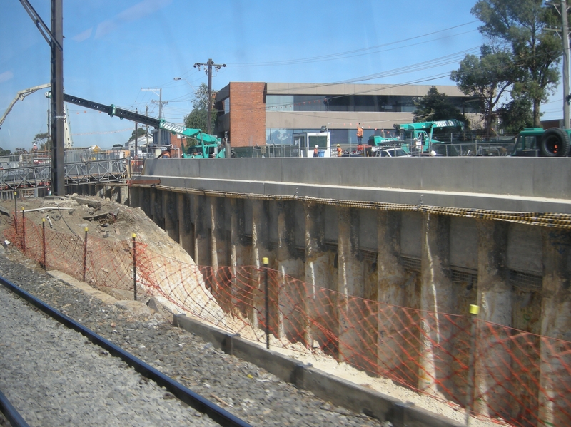 136308: Nunawading Grade separation works viewed from Up Train
