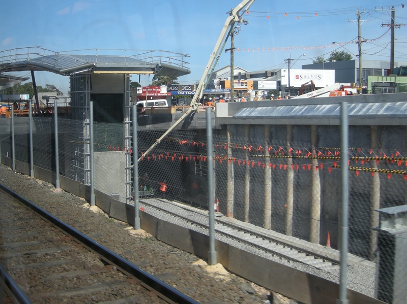 136309: Nunawading Grade separation works viewed from Up Train