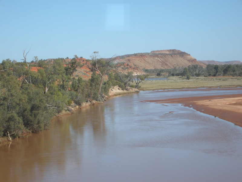 201568: Finke River Northern Territory Looking West from Tarcoola - Alice Springs Railway