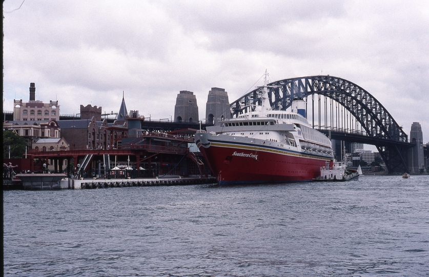 400704: Circular Quay NSW 'Southern Cross' and tug Harbour Bridge in background