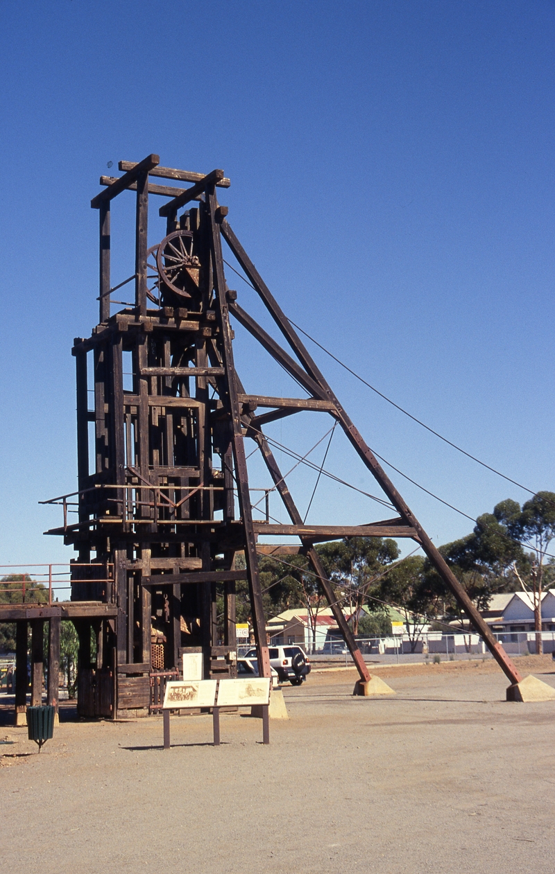 400966: Broken Hill NSW Kintore Headframe display relocated to former STC reserve Bromide Street