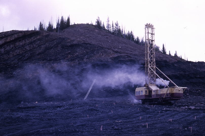 401286: Cominco Mine Site Fording River BC Canada Electric Drill rig in action