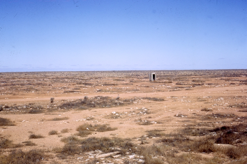 401598: Nullarbor Plain SA (Could be WA), looking South from Westbound train at a station Photo Wendy Langford