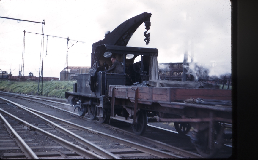 100082: Newport Workshops Shunter No 2 Crane receding view