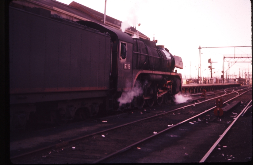 100253: Spencer Street 7:10pm Maryborough Passenger R 736 Receding View from tracks