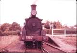 100420: Batlow Up Mixed 1957 Head on with platform and station sign in background