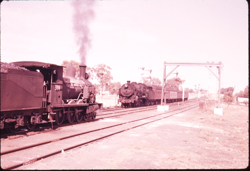 100473: Uranquinty Up Riverina Express 3621 Down Kywong Goods 3104T Latter a receding view