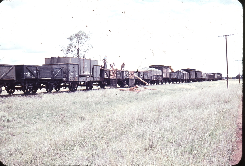 102333: Mile 324.75 Peak Hill Line Down Goods discharging sleepers