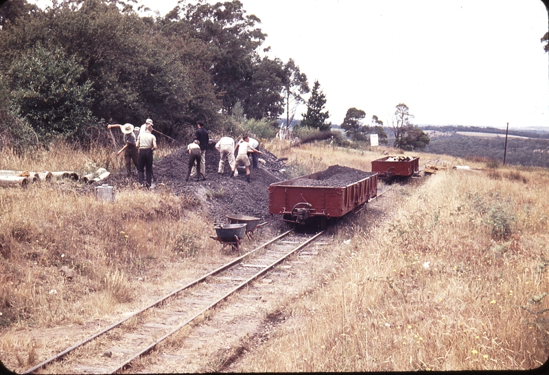 104056: Menzies Creek down side Loading ballast wagons