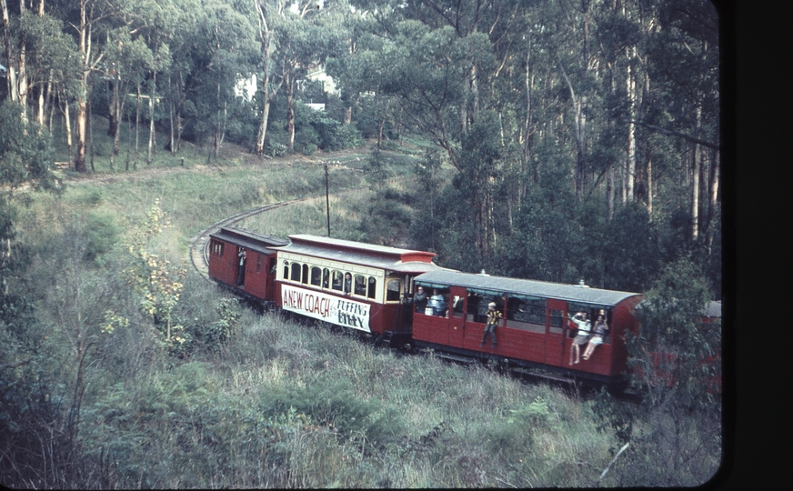 104510: Monbulk Creek Trestle down side 4:18pm Up Passenger with NBL 1 at rear