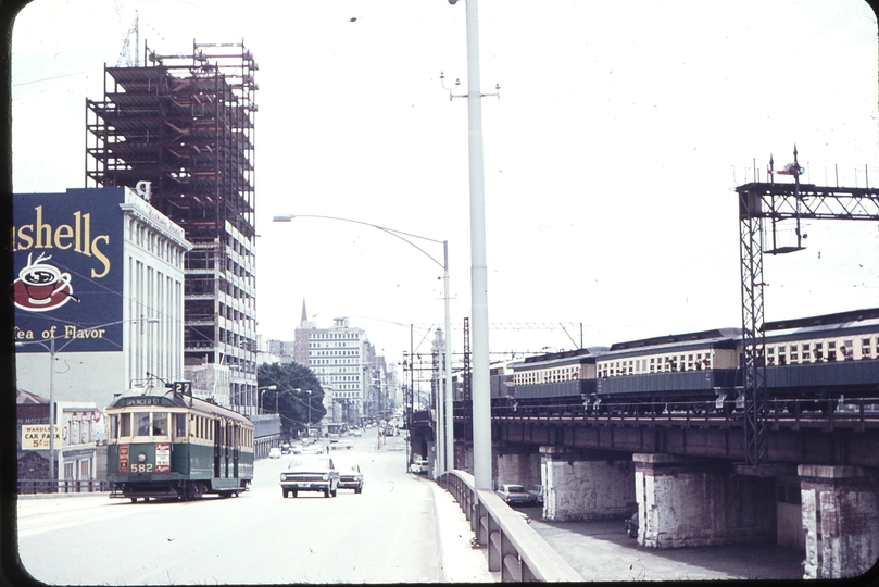 105350: Flinders Street Viaduct at Queen Street 2nd Scout Special to Dandenong B 85 S 300 also tram W2 582