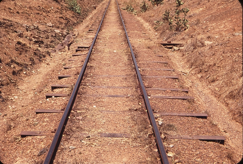 106156: Pine Creek South End looking South Steel Sleepers punched for standard gauge