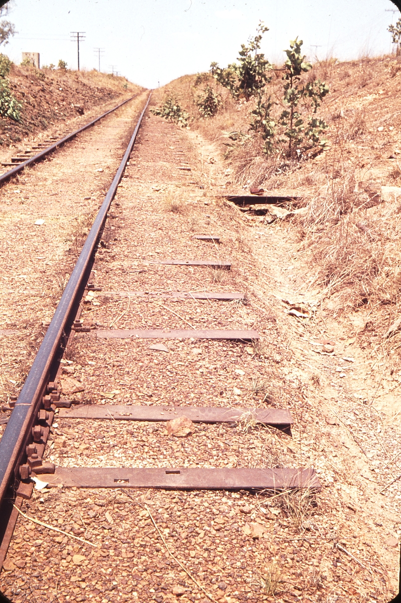 106157: Pine Creek South End looking South Steel Sleepers punched for standard gauge