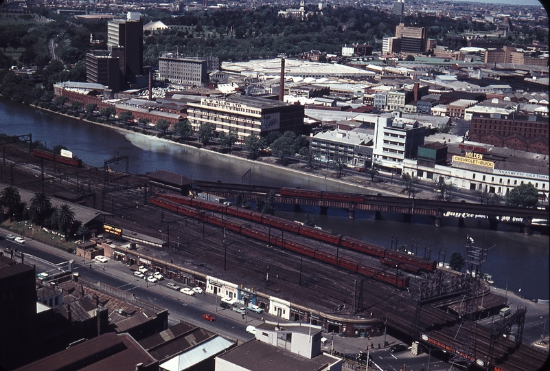 106259: Flinders Street A Up Suburban from Port Melbourne 2-car Swing Door and stabled Tait and Swing Door Trains