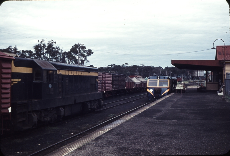 106268: Nyora Down Goods T 335 and Down Wonthaggi Railcar 102 HP DRC