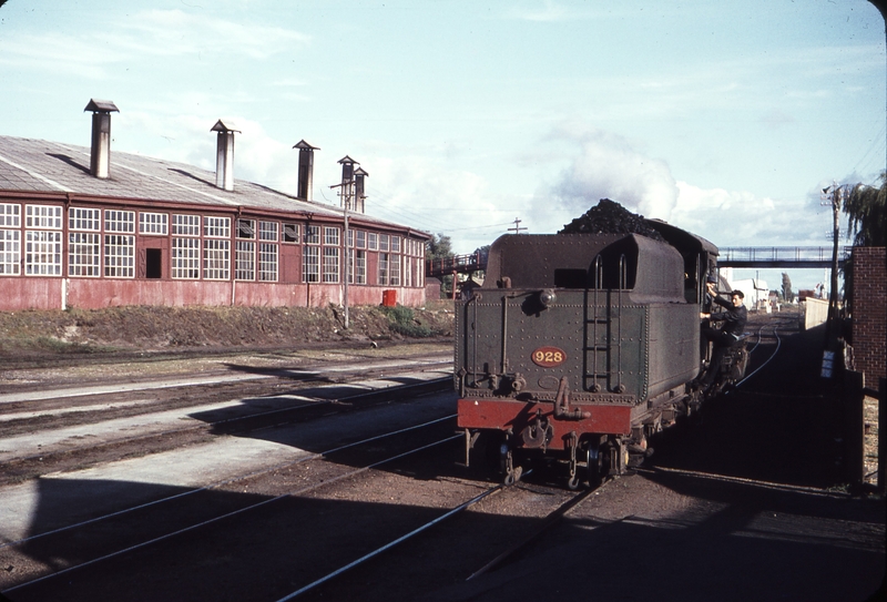 107167: Bunbury. W 928 backing down for Up Passenger