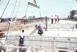 107209: Hamilton Road Bridge Placing Beam for narrow gauge Resident Engineer Don Leslie on Pier