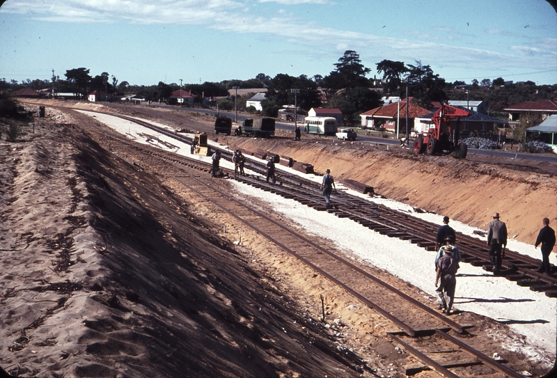 107312: Contract C22 WAGR Tracklaying at Jandakot Line Junction near Rockingham Road Looking East