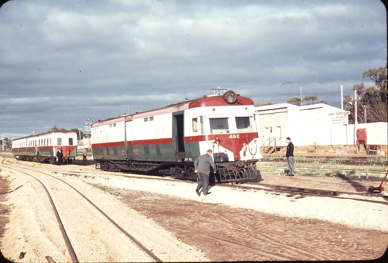 107520: East Northam ARHS Special Wildflower Railcar ADF 492 backing down for up trip