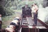 108614: Landslide Up Ballast 14A Loading rails Tom Murray nearest on wagon and Reg Topp on left