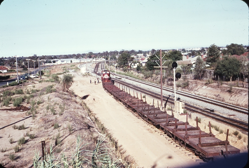 108738: Bellevue down side Great Eastern Highway Overbridge Down Work train on old ER F 43 Photo Wendy Langford