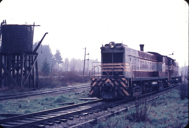 110174: Ladysmith BC Grade Crossing E & N Extra 8004 South 8004 8011 light engines