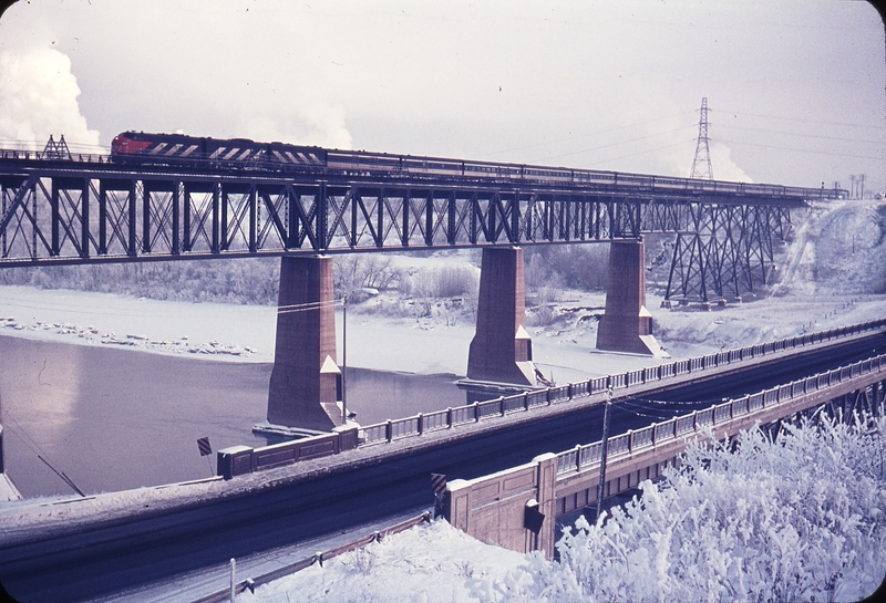 110363: Bretville Junction AB Bridge over North Saskatchewan River No 1 Super Continental 6514 6606 6614