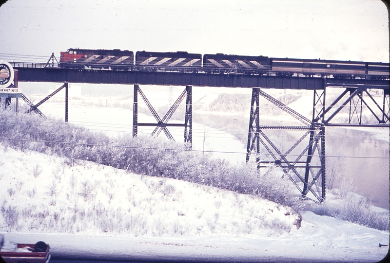 110364: Bretville Junction AB Bridge over North Saskatchewan River No 1 Super Continental 6514 6606 6614