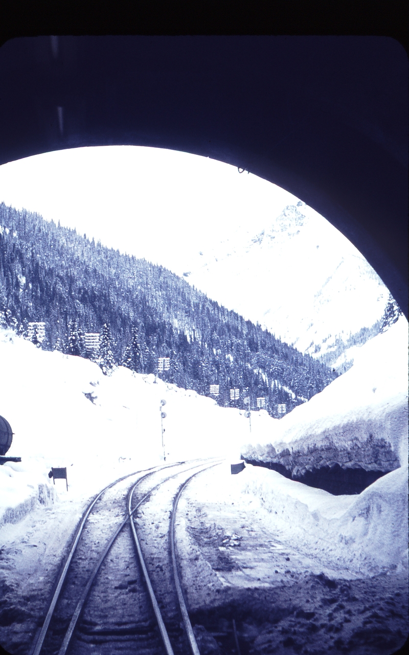 110424: Glacier BC West Portal Connaught Tunnel viewed from Observation Car on No 2 Canadian