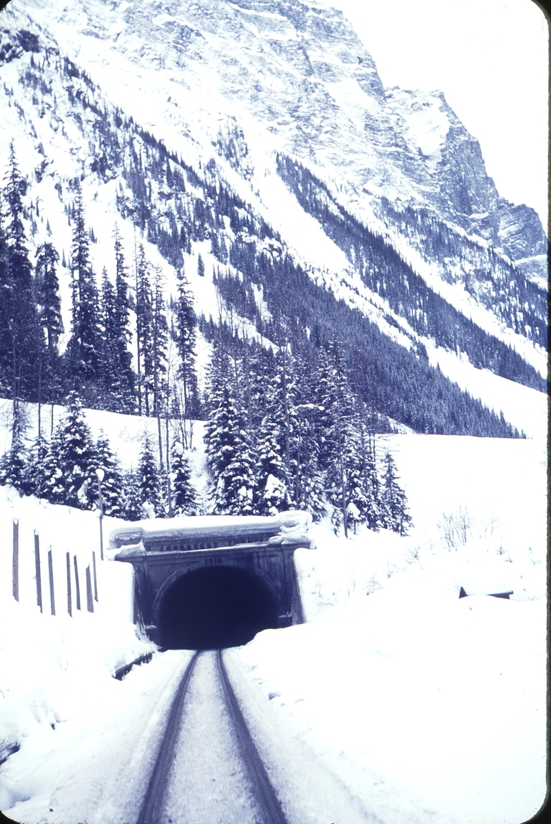 110425: Mile 80 Mountain Sub. BC East Portal Connaught Tunnel viewed from Observation Car on No 2 Canadian