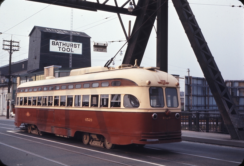 110598: Toronto ON Bathurst Street Bridge Northbound TTC Streetcar 4529