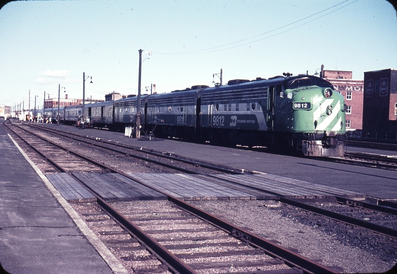 110806: Spokane WA BN ex NP Westbound Mainstreeter 9812 9811 9805