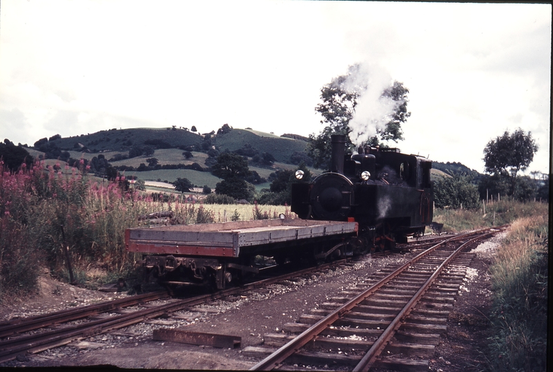 111055: W&LLR Cyfronidd MGY No 10 Sir Drefaldwyn shunting wagon on to the 1615 from Llanfair Caereinion