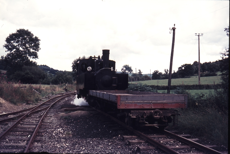 111056: W&LLR Cyfronidd MGY No 10 Sir Drefaldwyn shunting wagon on to the 1615 from Llanfair Caereinion