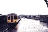 111090: BR Aberystwyth CGN DMU Arriving Narrow gauge stock at right