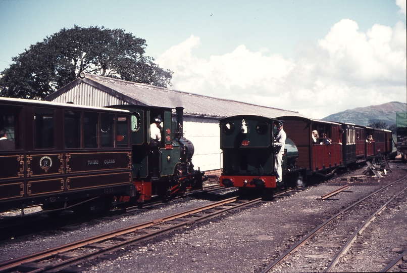 111147: Talyllyn Railway Towyn Pendre MER 1245 Up Passenger No 6 Douglas and 1255 Arrival Down Passenger No 3 Sir Haydn