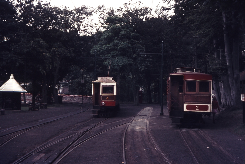 111265: Laxey IOM Manx Electric Railway Down Motor No 6 Trailer No 46 and Snaefell Mountain Railway No 2