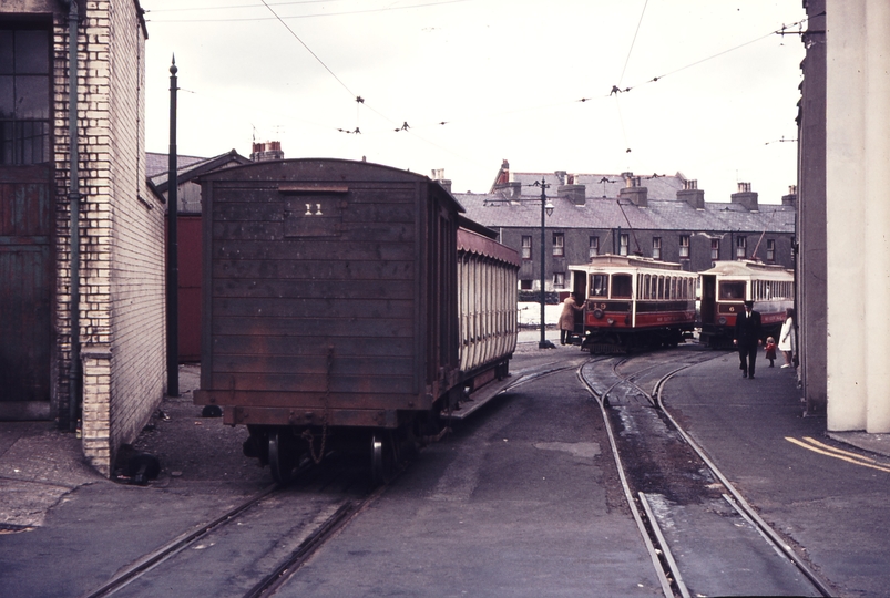 111267: Manx Electric Railway Ramsey IOM Down Motor No 19 Trailer No 48 and Goods Van No 11 also Up Motor No 6 Trailer No 44