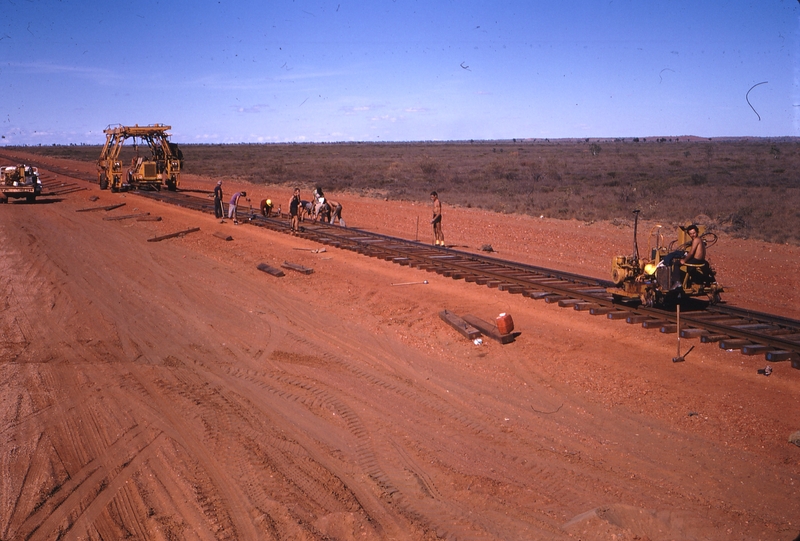 111874: Goldsworthy Railway Shay Gap Extension Travel Lift Crane at end of steel at Mile 74.8 Looking East