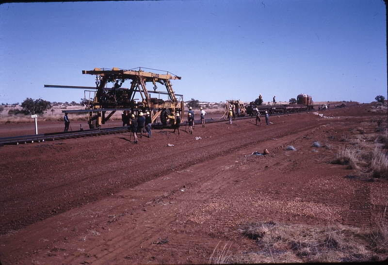 111989: Goldsworthy Railway Shay Gap Extension Mile 108 Steel Laying in Progress Steel Train No 1