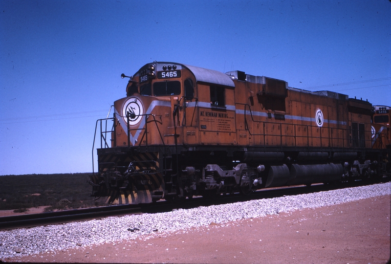 112042: Mount Newman Railway Mile 6.75. Loaded Ore Train 5465 5455