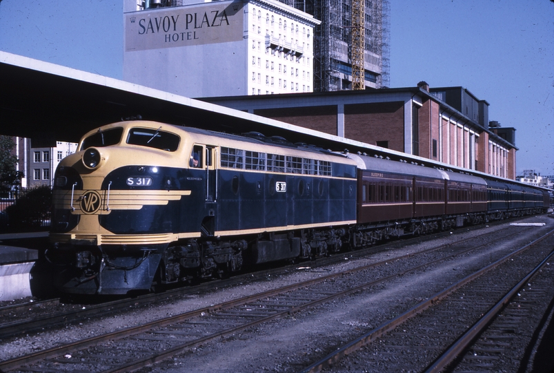 112190: Spencer Street 5:45pm Sydney Passenger S 317 Victorian Cars also in consist