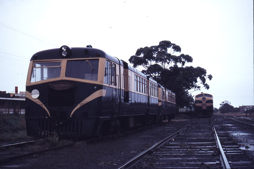 112253: Mornington 153 HP Walker Railcars on siding and Up SPCC Vintage Train S 306