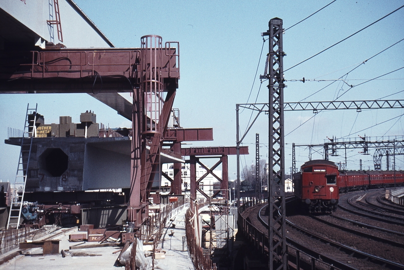 113868: MURLA Contract 703 Site Looking West Tait Suburban Train on Viaduct