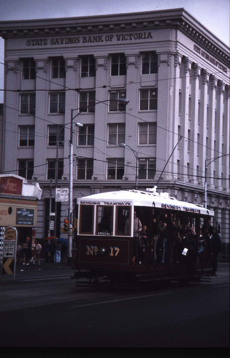 114011: Spencer Street at Collins Street Cavalcade of Transport Bendigo No 17 Northbound