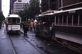 114019: Bourke Street at Spencer Street Cavalcade of Transport Horse Tram Cable Tram Dummy and Trailer