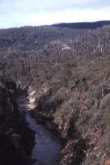 114215: Pieman River Bridge 2 View Upstream Abandoned railway formation on right