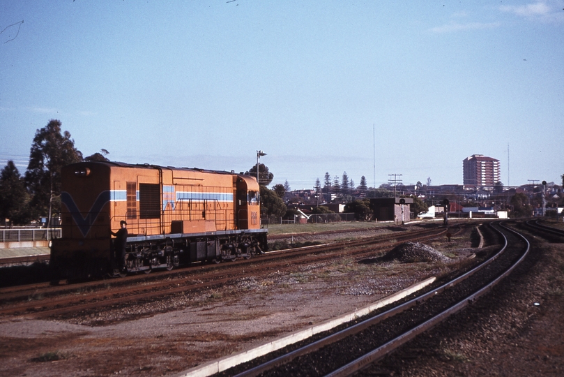 114308: Perth Terminal K 206 backing down for Indian-Pacific Empty Cars