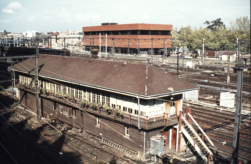 114586: Flinders Street C Signal Box Metrol in background